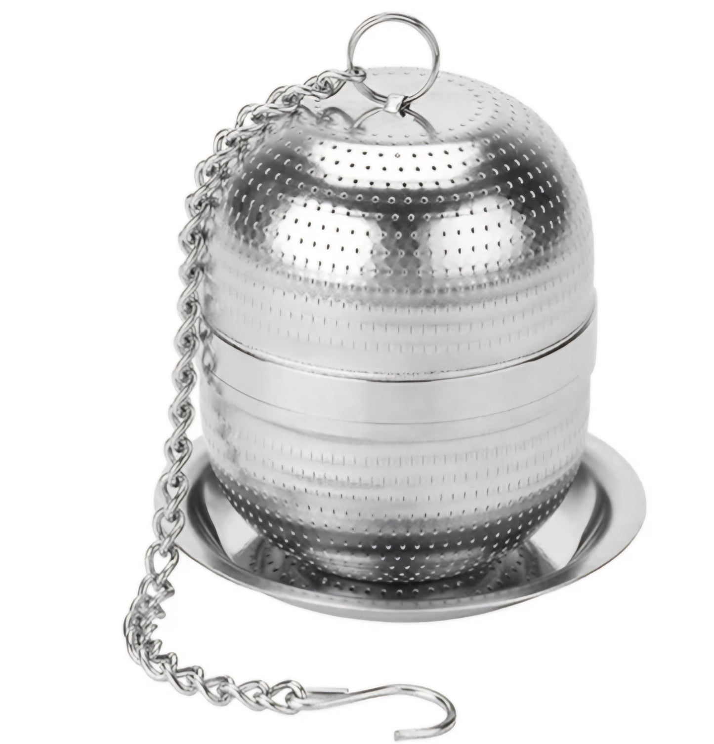 Large Stainless steel infuser ball with drip tray