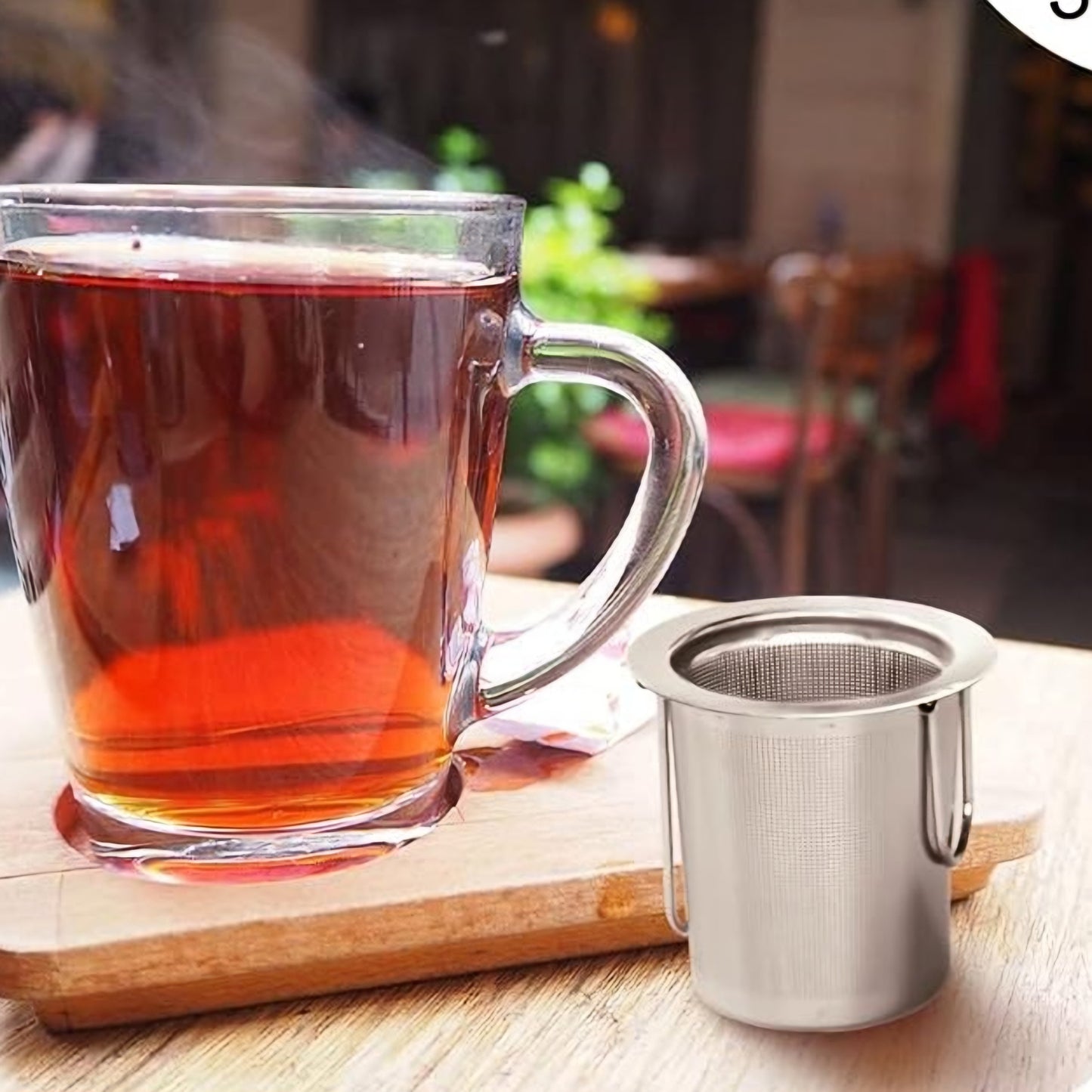 Stainless steel extra fine infuser with folding handles