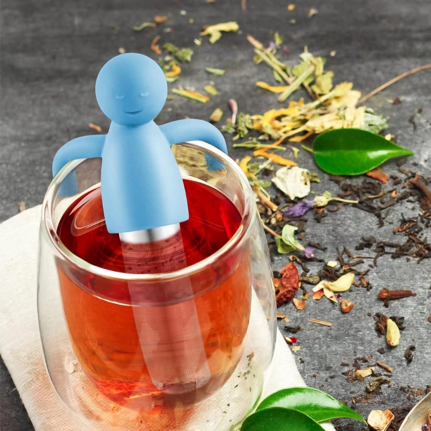 Silicone tea buddy with stainless infuser