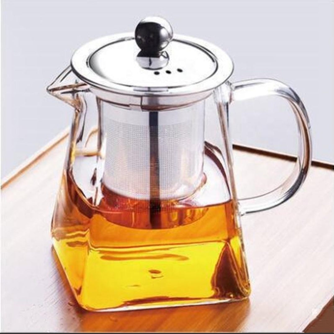 Borosilicate glass teapot with stainless infuser and lid (32 oz)