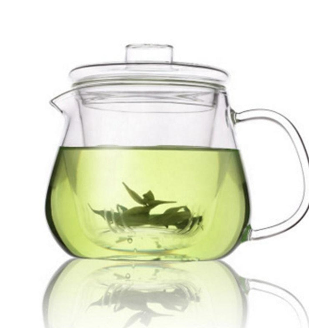 Borosilicate glass teapot with glass infuser and lid (16 oz)