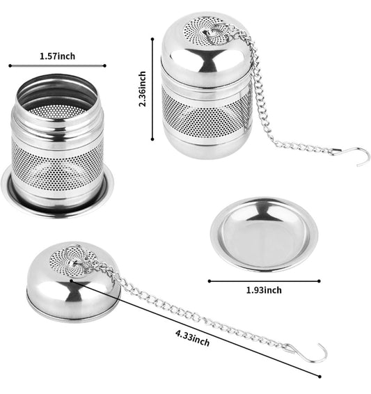 Large Stainless steel infuser ball with drip tray