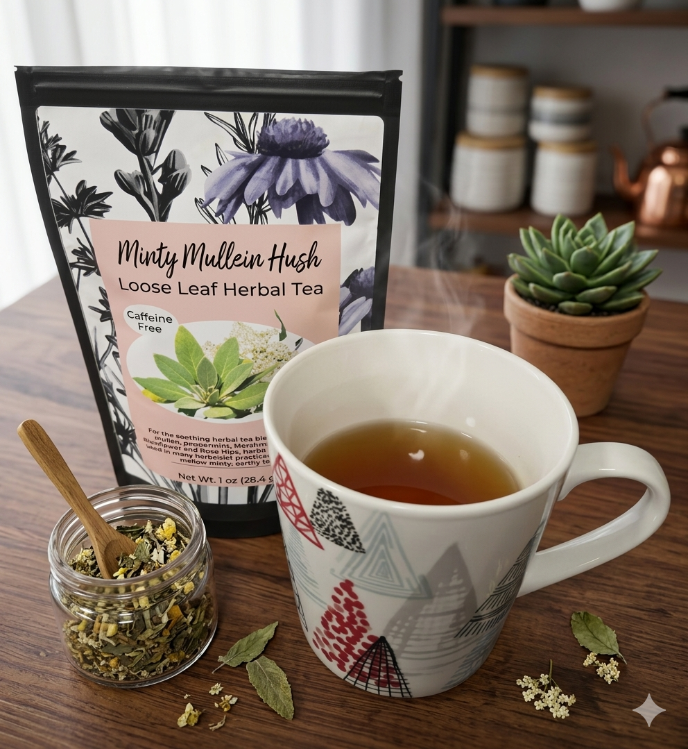 Minty Mullein Hush loose leaf herbal tea