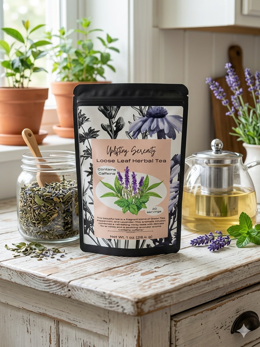Uplifting Serenity loose leaf green tea blend
