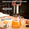 Glass teapot with stainless steel infuser